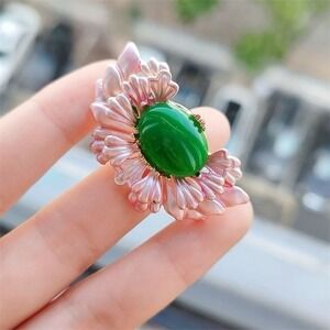 Pink‎ Begonia Flower Brooch Vintage Style Pin for Cheongsam or Blazer new